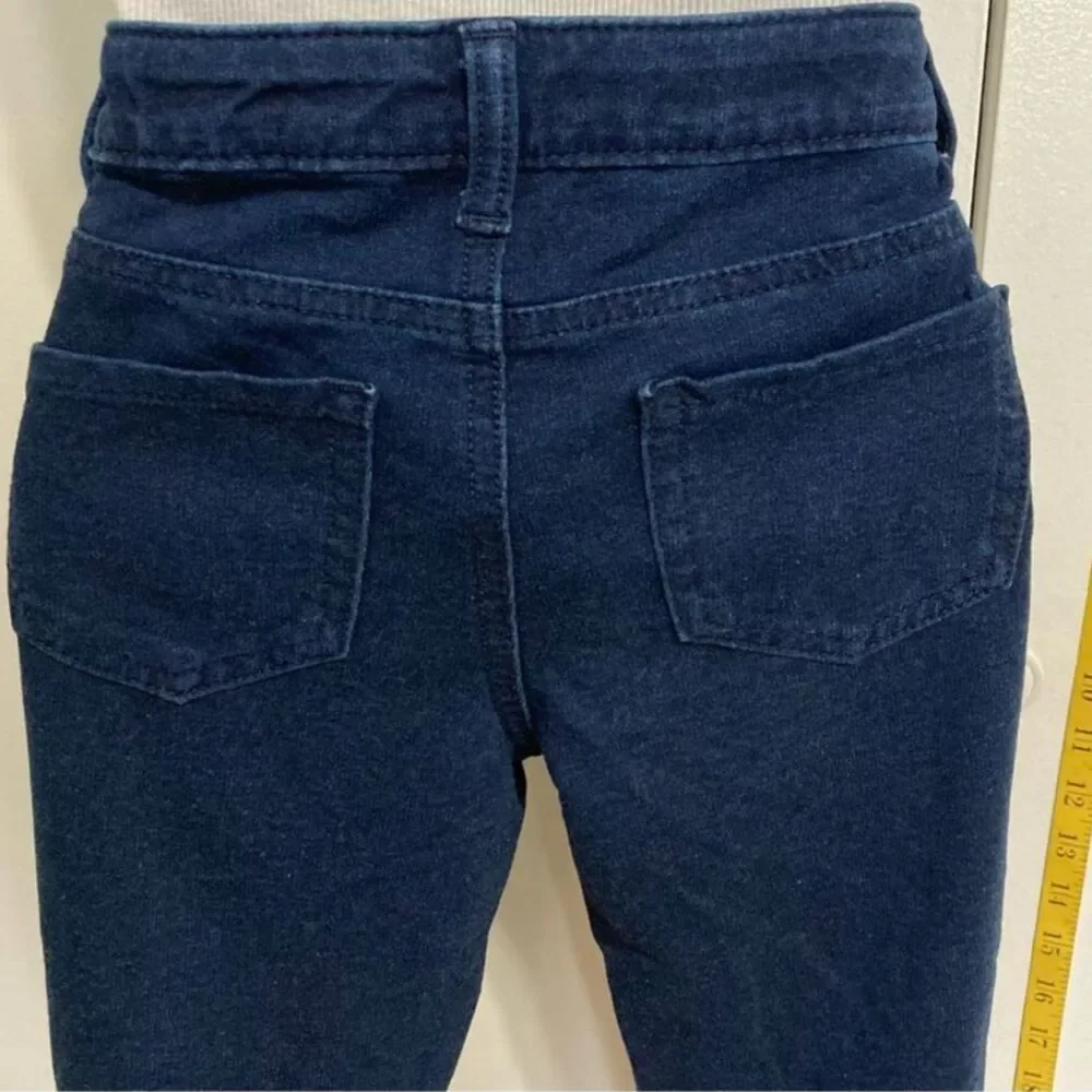 CAT and JACK Mid Rise Soft Knit Stretch Jeggings Dark Denim Blue Girls 10 12